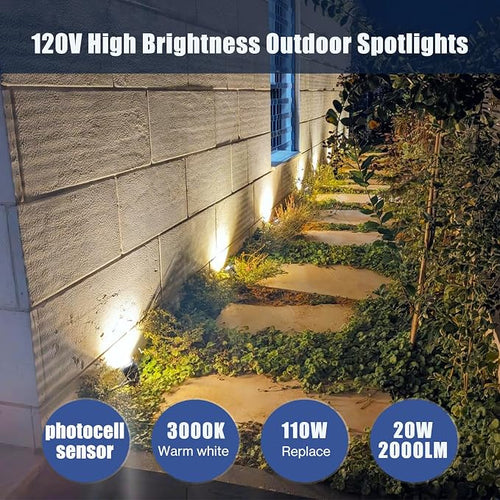 20W Dusk to Dawn Led Outdoor Light 120V 3000K 2000lm Warm White LED Spot Lights - Image 2