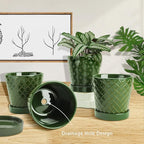 EFISPSS Ceramic Plant Pots, 5 Inch Planters - Image 3