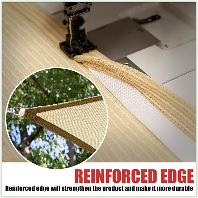 ColourTree TAPR1616 Custom Size 10' x 21' Grey Sun Shade Sail Canopy UV Block - Image 5