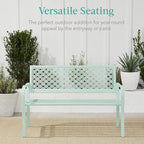 Best Choice Products Outdoor Bench 2-Person Metal Steel Benches Furniture - Image 6
