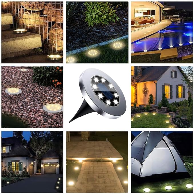 4.6 Inch Diameter Solar Ground Lights, Waterproof Solar Garden Lights, Outdoor - Image 6