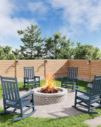 HDPE Rocking Chair Outdoor- Poly High Back Porch Rocker Chairs - Image 8