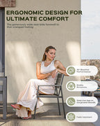 5-Piece Outdoor Dining Set, Aluminum Dining Table Set - Image 3
