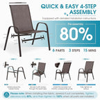 Outdoor Stackable Chairs Set of 8, Stacking Patio Chairs - Image 5