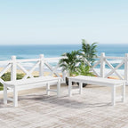Outdoor Bench Set of 2, 2-Person Patio Backless Benches, HIPS Weatherproof - Image 2