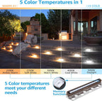 LEONLITE 8-Pack Premium Series 5CCT 12 Inch Hardscape Lighting Low Voltage LED - Image 2