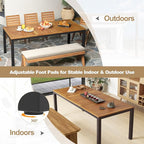 Tangkula 79" Acacia Wood Outdoor Dining Table - Image 7