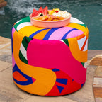 Jaxx Spring Indoor/Outdoor Bean Bag Pouf Ottoman, Zuri Multicolor Pattern - Image 5
