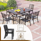 PHI VILLA 7 Piece Patio Dining Set - Image 4
