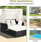 ORALNER Outdoor Daybed, 2-Person Wicker Patio Sofa - Image 7