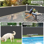 LOVE STORY 3'x16' Dark Grey Balcony Screen Privacy Fence Cover UV Protection - Image 5