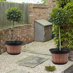 Quarut Large 4 Pack 16 inch Plant Pots, Whiskey Barrel Planters - Image 6