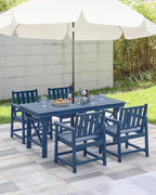 5 Pieces HDPE Patio Dining Set, Outdoor Table and Chairs - Image 3