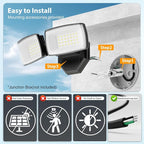 Onforu 3200LM Flood Lights Outdoor, 32W 6500K LED Security Light Manual Switch - Image 2