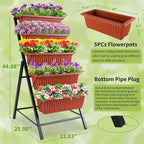 Homdox 3.74FT Vertical Garden Bed, 5 Tiers Raised Garden Planter, 23 * 26 * - Image 2