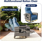 Outdoor Recliner Chair Set of 2, Wicker Patio Recliners - Image 3