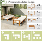 Merax 6 Pieces Patio Furniture Set, Outdoor L-Shaped Sectional Sofa Set - Image 6