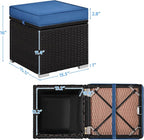 Yaheetech Wicker Ottomans, Outdoor/Indoor Footstools, Additional Seating - Image 3