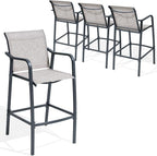 Crestlive Outdoor Bar Stools Set of 4, 500 lb Capacity Metal Patio Bar Chairs by CrestliveProducts