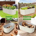 17" Tall Outdoor Garden Raised Garden Bed Kits, 4ft X 2ft Oval, 0.8MM Thick - Image 7