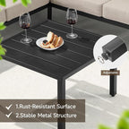 Patio Furniture Set, 6-piece Metal Sectional Furniture Sofa - Image 7