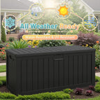 Patiowell 240 Gallon Large Outdoor Storage Box, Waterproof Deck Box - Image 5