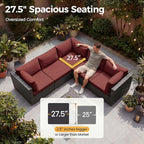 NICESOUL 8 Piece Modern Patio Couch Set, 29.3'' High Back Oversized Wicker - Image 5