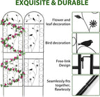 Metal Garden Trellis for Climbing Plants, 4 Pack 86.5" x 19.7" Black Plant - Image 5