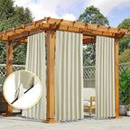 NICETOWN 2 Panels Outdoor Curtains Waterproof Pocket & Back Tab on Top & Bottom - Image 8