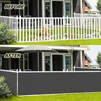 LOVE STORY 3'x12' Dark Grey Balcony Screen Privacy Fence Cover UV Protection - Image 3