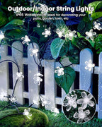 Brightown 60 LED Solar Flower String Lights Outdoor Waterproof Fairy Lights - Image 5