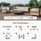 Acanva Modern Outdoor Patio Furniture Set, All-Weather Aluminium Conversation - Image 4