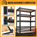 71.2"H-45.6"W Garage Shelving Heavy Duty Storage Shelves, Metal Adjustable - Image 8