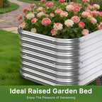 4 PCS Galvanized Raised Garden Bed Outdoor, Metal Garden Bed - Image 4