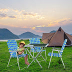 VINGLI Oversize Patio Lawn Webbed Folding Chairs Set of 2, Outdoor Beach Chair - Image 6