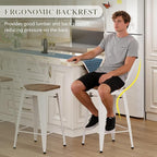 Yongqiang 26 inch Metal Bar Stools Set of 4 Farmhouse Kitchen Island Counter - Image 6