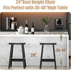 Bar Stools Set of 2, Waterproof UV-Resistant, Durable Resin Kitchen Island - Image 4