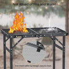 Anbte Folding Grill Table, Aluminum Camping Table Adjustable Height Max 27.5" - Image 4