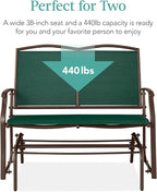 Best Choice Products 2-Person Outdoor Patio Swing Glider Steel Bench Loveseat - Image 6