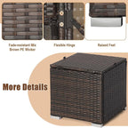 RELAX4LIFE Wicker Outdoor Storage Ottoman, 2-Piece Rattan Footstool w/Removable - Image 6