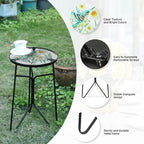 VCUTEKA Patio Side Table Outdoor Accent Table Bistro Coffee Table Plant End - Image 4