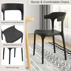 VECELO 4 Pack Plastic Stacking Chairs, Stackable Dining Chairs - Image 6