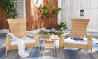 SAFAVIEH Outdoor Collection Edna Natural/White Cushion 3-Piece Lounge Set - Image 2