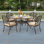 5-Piece Cast Aluminum Patio Furniture, Outdoor Dining Sets - Image 2