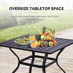 VINGLI 36" Square Patio Table for 4, Metal Outdoor Dining Table - Image 6