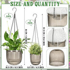 Maxcheck 4 Pcs Self Watering Hanging Planters Indoor Gift 6.5'' 4.5'' Hanging - Image 2