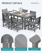 SERWALL Textilene Outdoor Dining Chair Set of 2, HDPE Frame - Image 5
