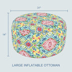 LVTXIII Indoor/Outdoor Extra Large Inflatable Ottoman Pouf D31 x H14 Inch - Image 3