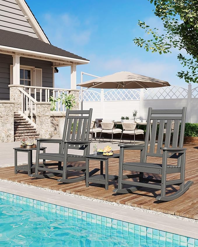 HDPE Rocking Chair Outdoor Set of 2 - Image 7