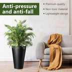 Sieral Set of 2 Tall Outdoor Planters 12 x 18 Inch Large Resin Outdoor Planters - Image 6